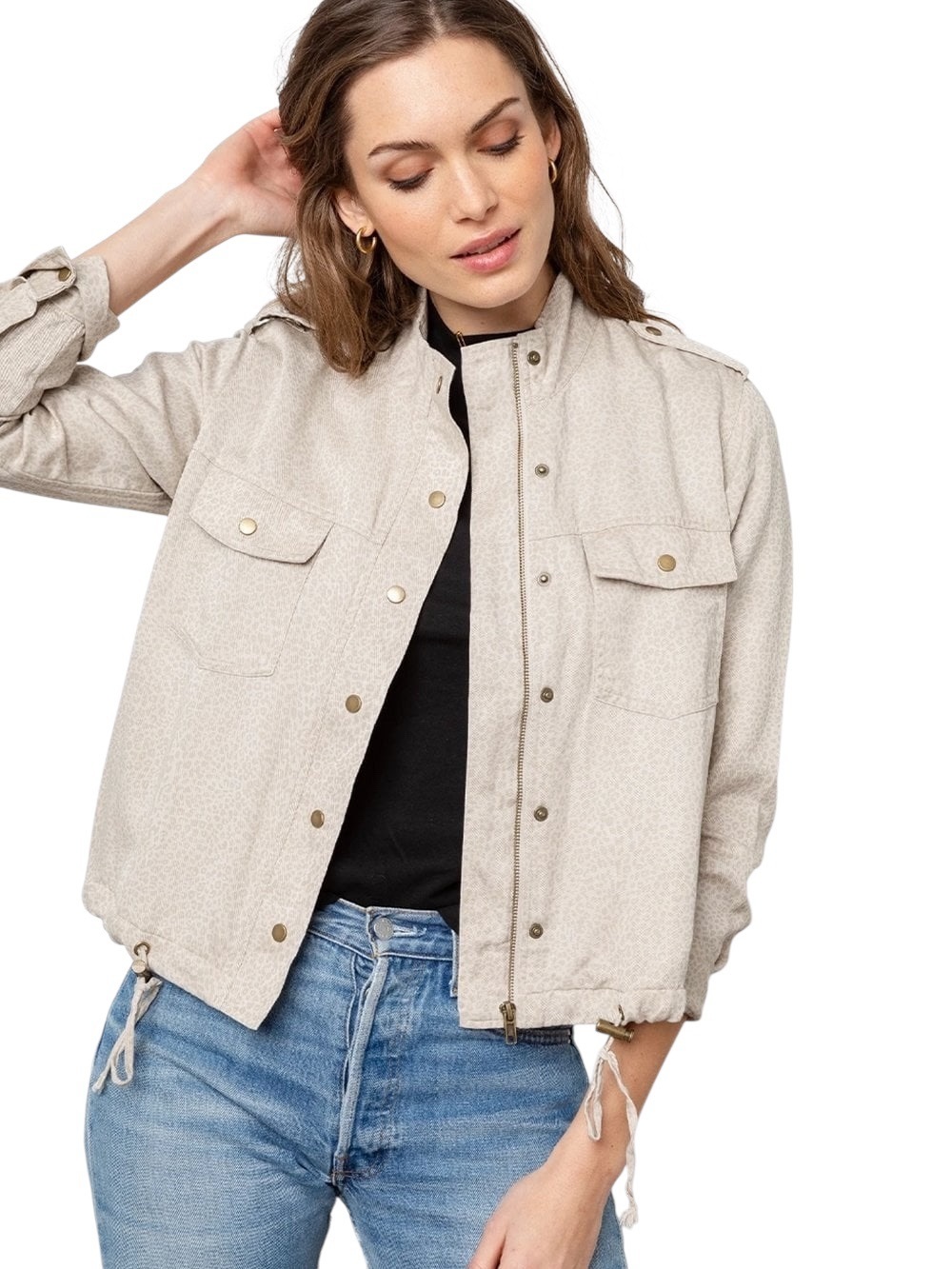 Rails Collins Jacket in White Mini Cheetah Linen Blend NWT – L - Picture 2 of 10
